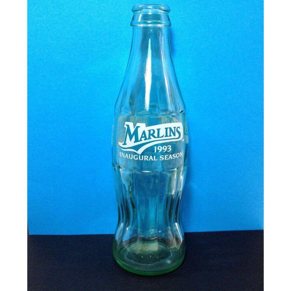 Vintage Collectible 1993 Marlins Inaugural Season 8 oz Classic Coca-Cola Bottle